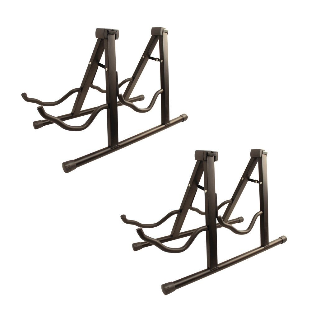 Chromacast Cc-Dgs-2Pk Universal Folding Double Guitar Stand With Secure Lock, Pack Of 2